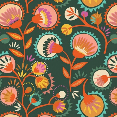 Kattaland Flora Deep Baumwolle Popeline von Art Gallery Fabrics - Kollektion: LAKE LIFE