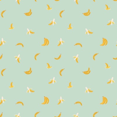 Rifle Paper Co. Orchard Bananas in MINT METALLIC Baumwollstoff - Kollektion: Orchard, Cotton