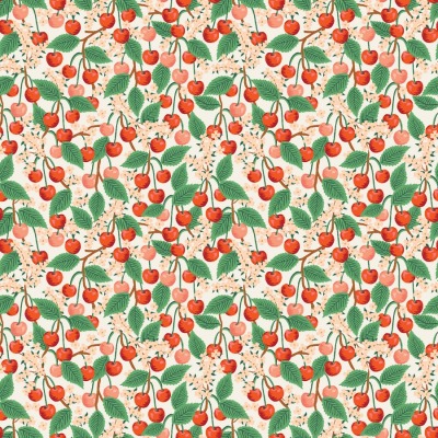 Rifle Paper Co. Orchard Cherry Blossom Cream Baumwollstoff - Kollektion: Orchard, Cotton + S