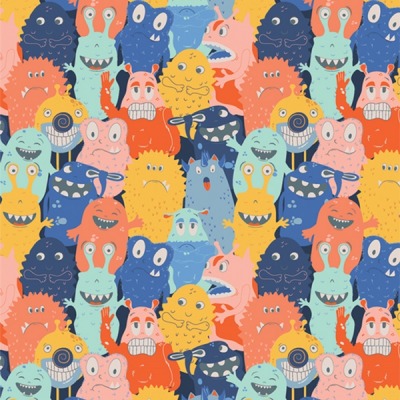 FLANELL Monster Parade Baumwolle von Art Gallery Fabrics Kollektion: MonsterVille - Kollektion: Mons