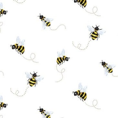 Baumwolle von Michael Miller - BEE SWIRL WEISS