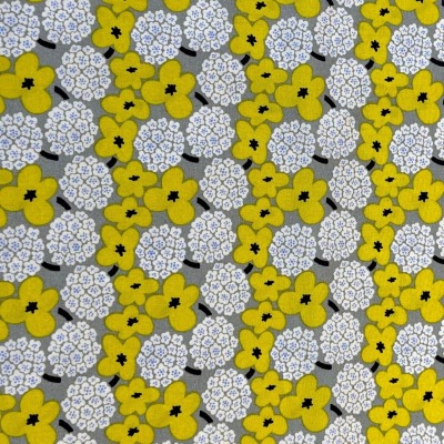 Baumwolle gelbe Blumen Japanstoff
