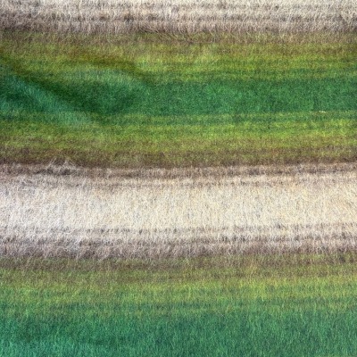Flauschiger Wollstoff Farbverlauf Streifen WOLLE ALPAKA grün beige braun
