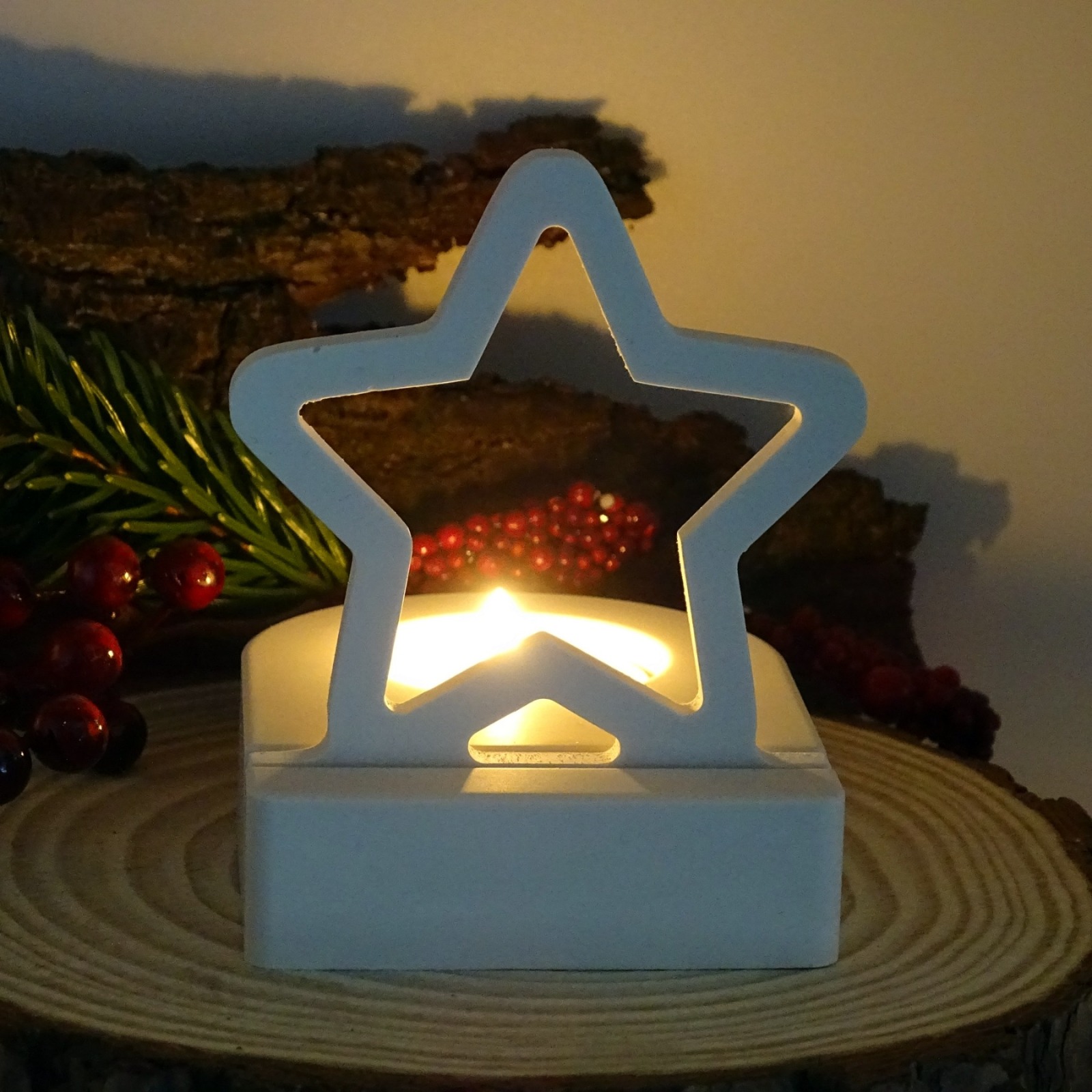 Teelichthalter mit Einschieber | Stern | Dekoration Weihnachten 2