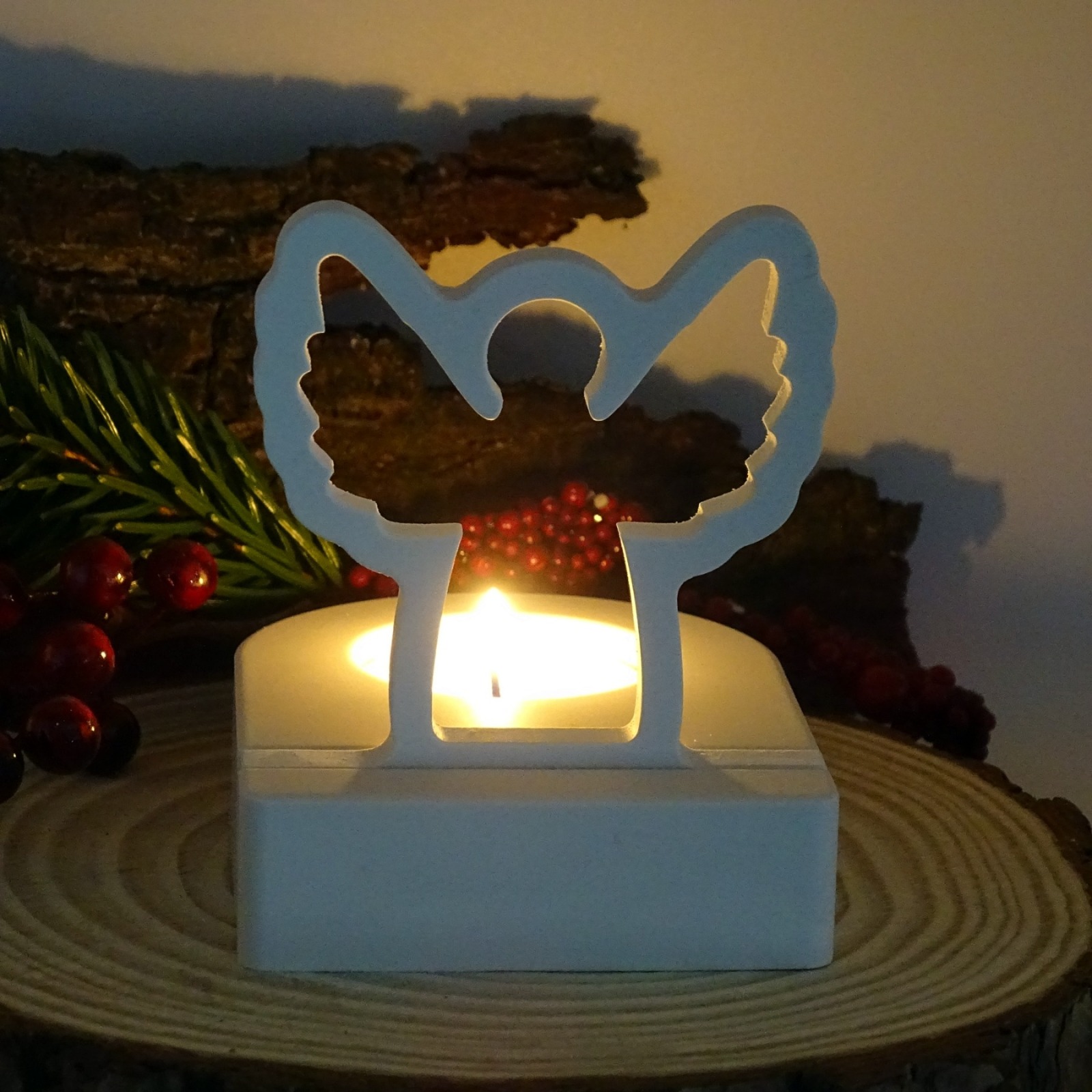 Teelichthalter mit Einschieber | Engel | Dekoration Weihnachten 2