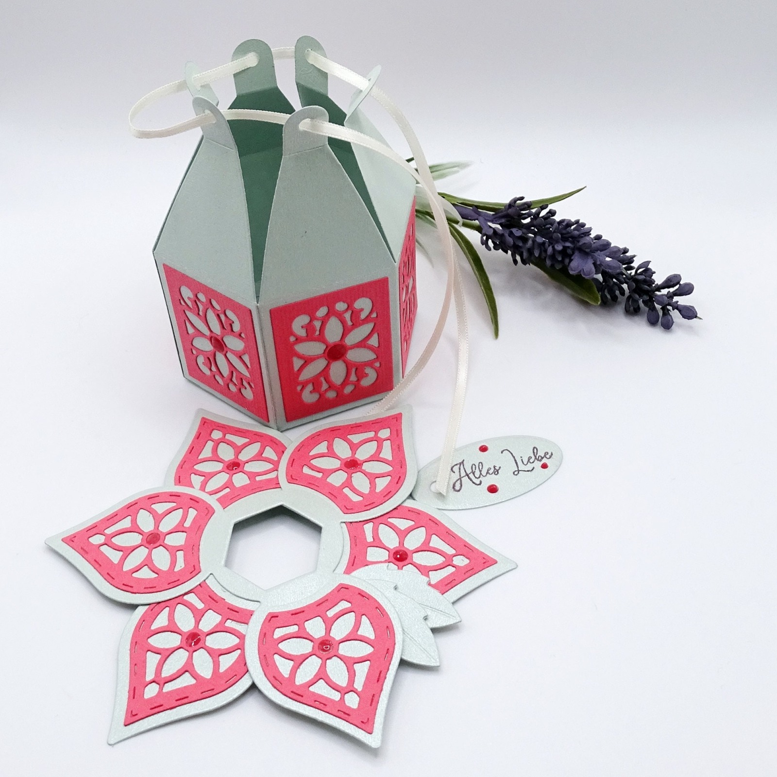 Geschenkverpackung - Alles Liebe - Flower Power Geschenkverpackung - Geschenkbox 5