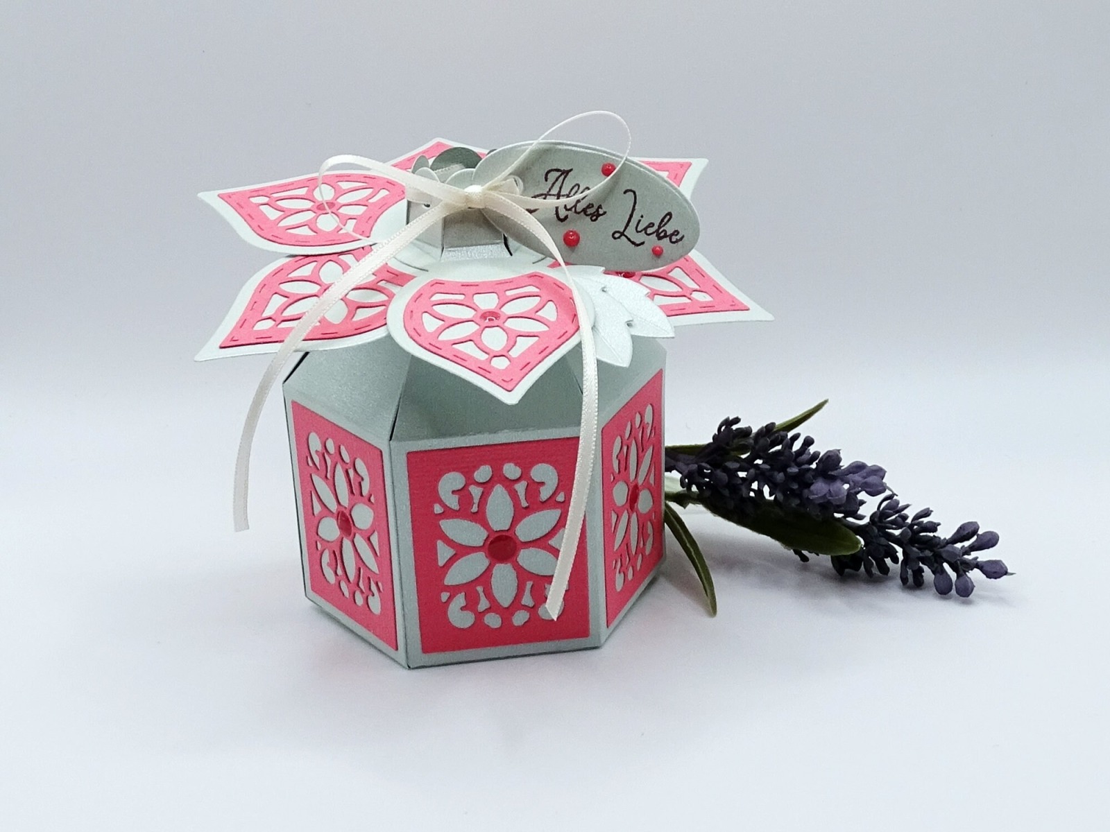 Geschenkverpackung - Alles Liebe - Flower Power Geschenkverpackung - Geschenkbox