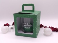 Weihnachtsteelicht mit Teelichtbotschaft in einer Geschenkbox
