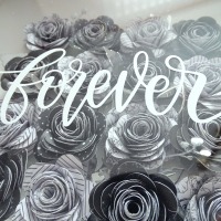 3D-Bilderrahmen Rosen in schwarz-weiß-silber - forever - Geschenk Valentinstag - Hochzeit -