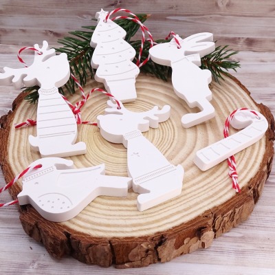Geschenkanhänger | Weihnachtsbaumschmuck aus Raysin - Deko | Advent und Weihnachten | 6er Set