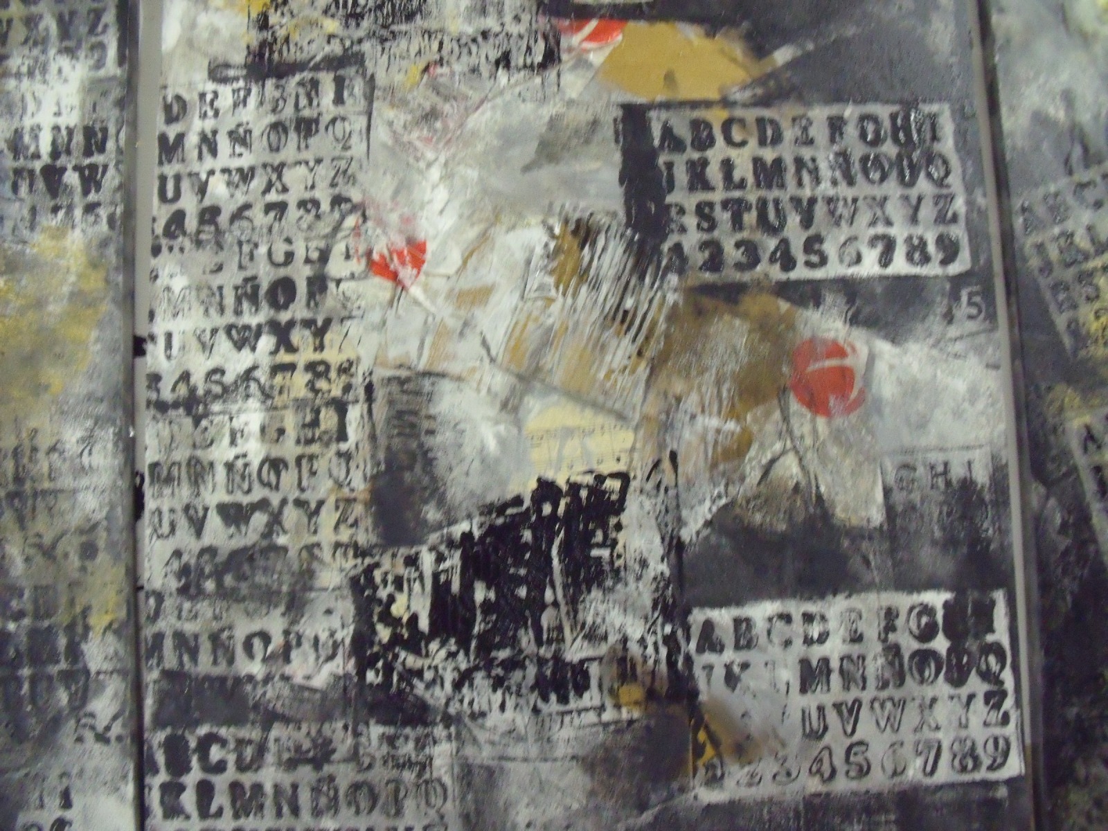 Letters 80x60 cm Acryl malerei expressive informele Malerei 2
