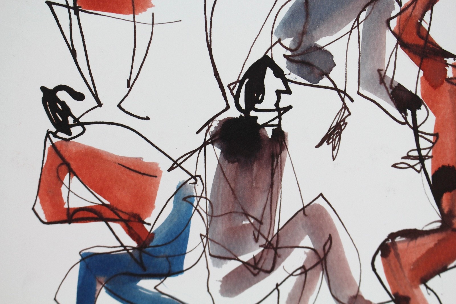Tanz Original-Malerei auf 30x30 cm Künstlerkarton, Acryltusche 4