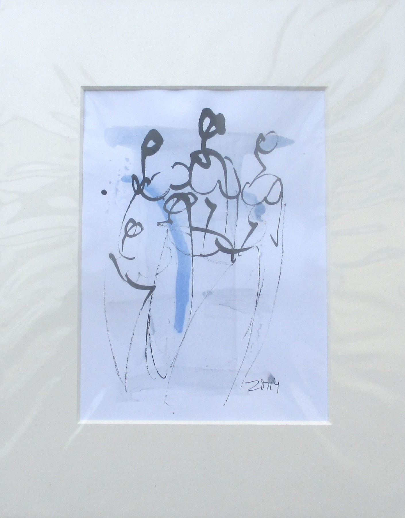 Frauen - Original Zeichnung auf Künstlerpapier -21x14cm in PP mit Bambusfeder - farbige Tuschen- 5