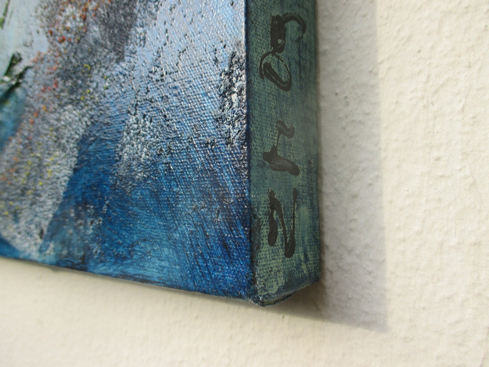 2 Blaue Collagen auf Leinwand Original mixedmedia je 40x 50 cm Sonja Zeltner-Müller 8