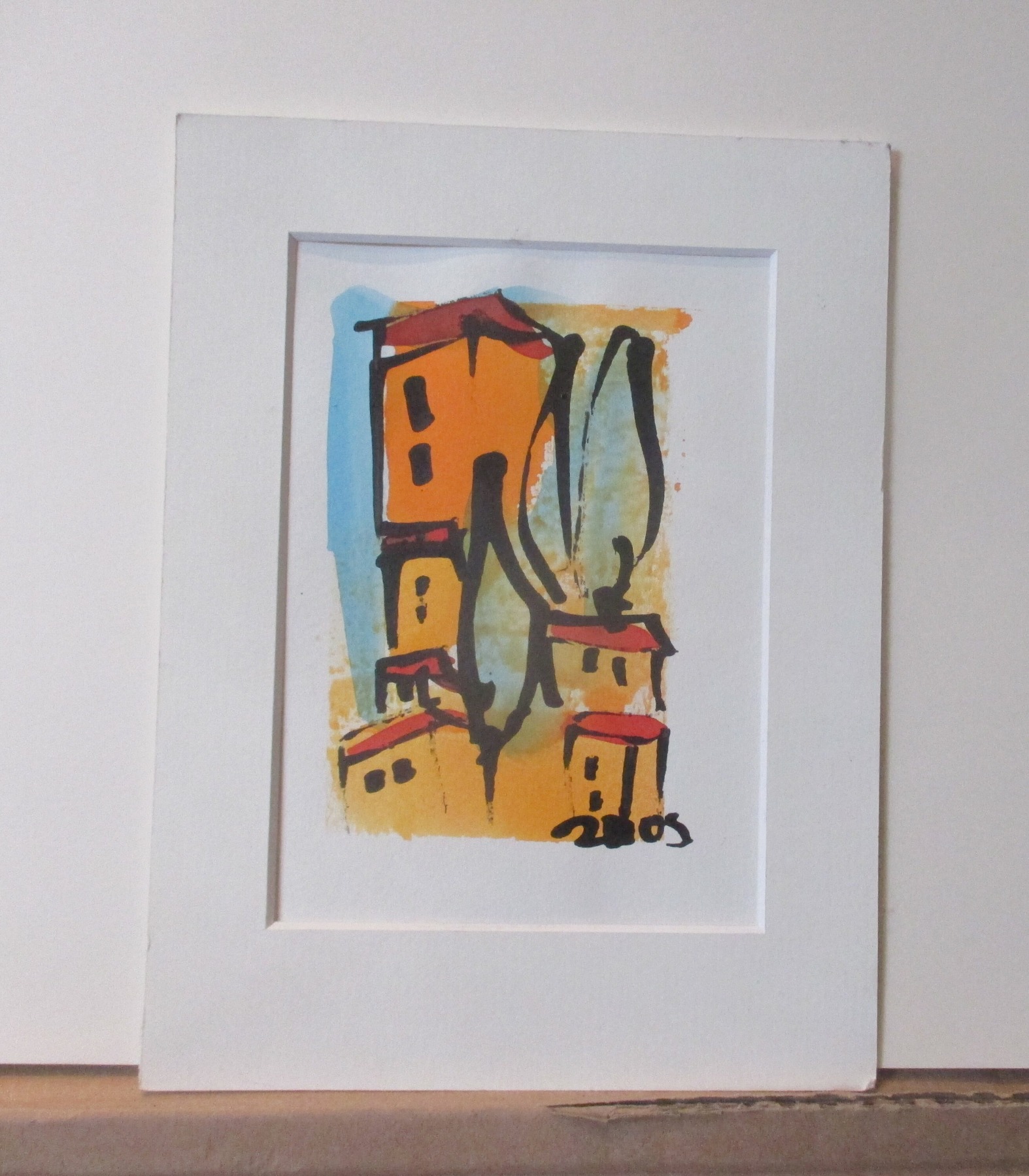 kleine Toscana Landschaften Original Zeichnung auf Künstlerpapier 18x24cm in PP mit Bambusfeder -