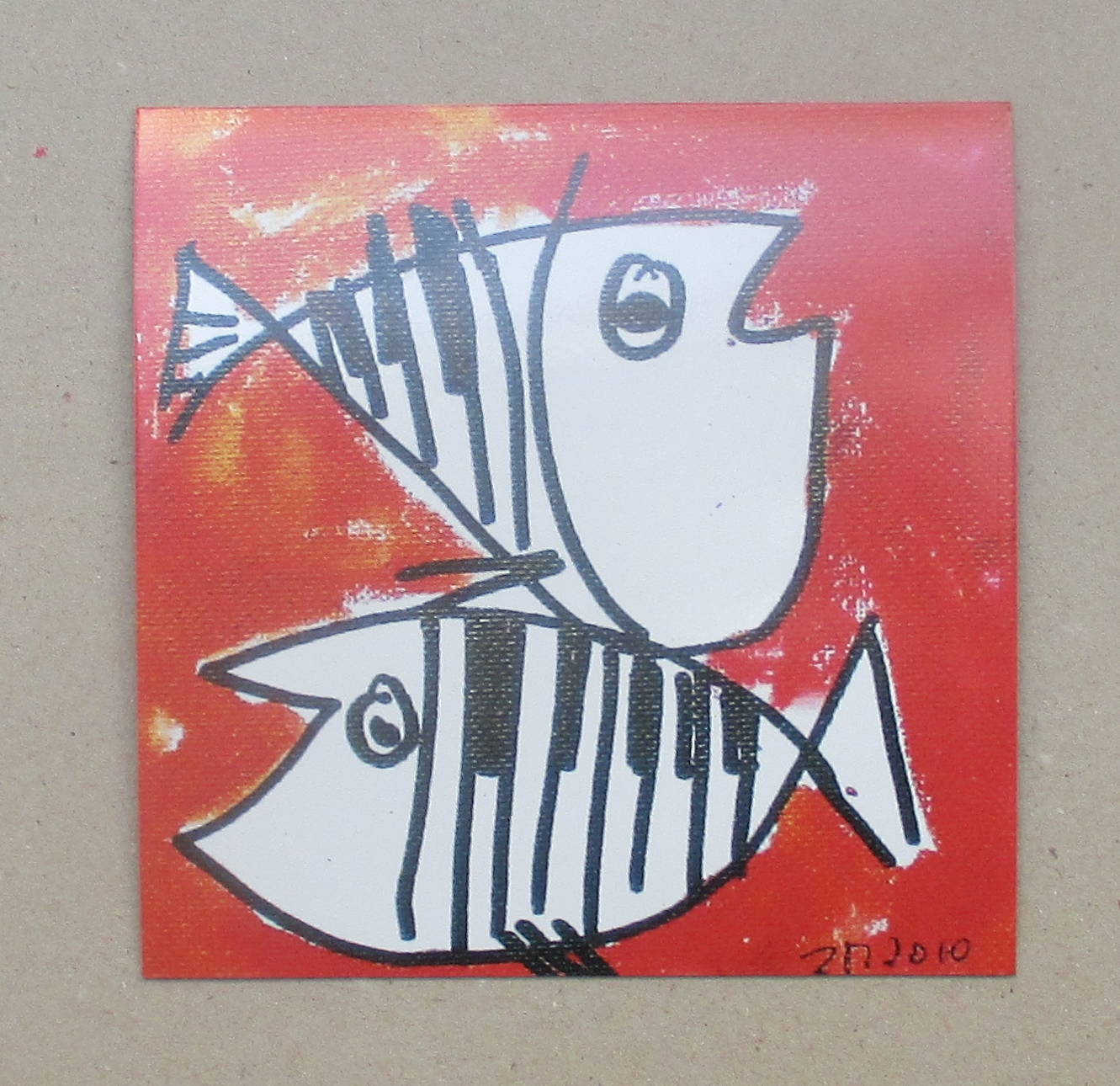 1 x Jazz Fische je 10x10 cm auf Magnet gedruckt - signiert/x/10 numeriert kostenloser Versand 2
