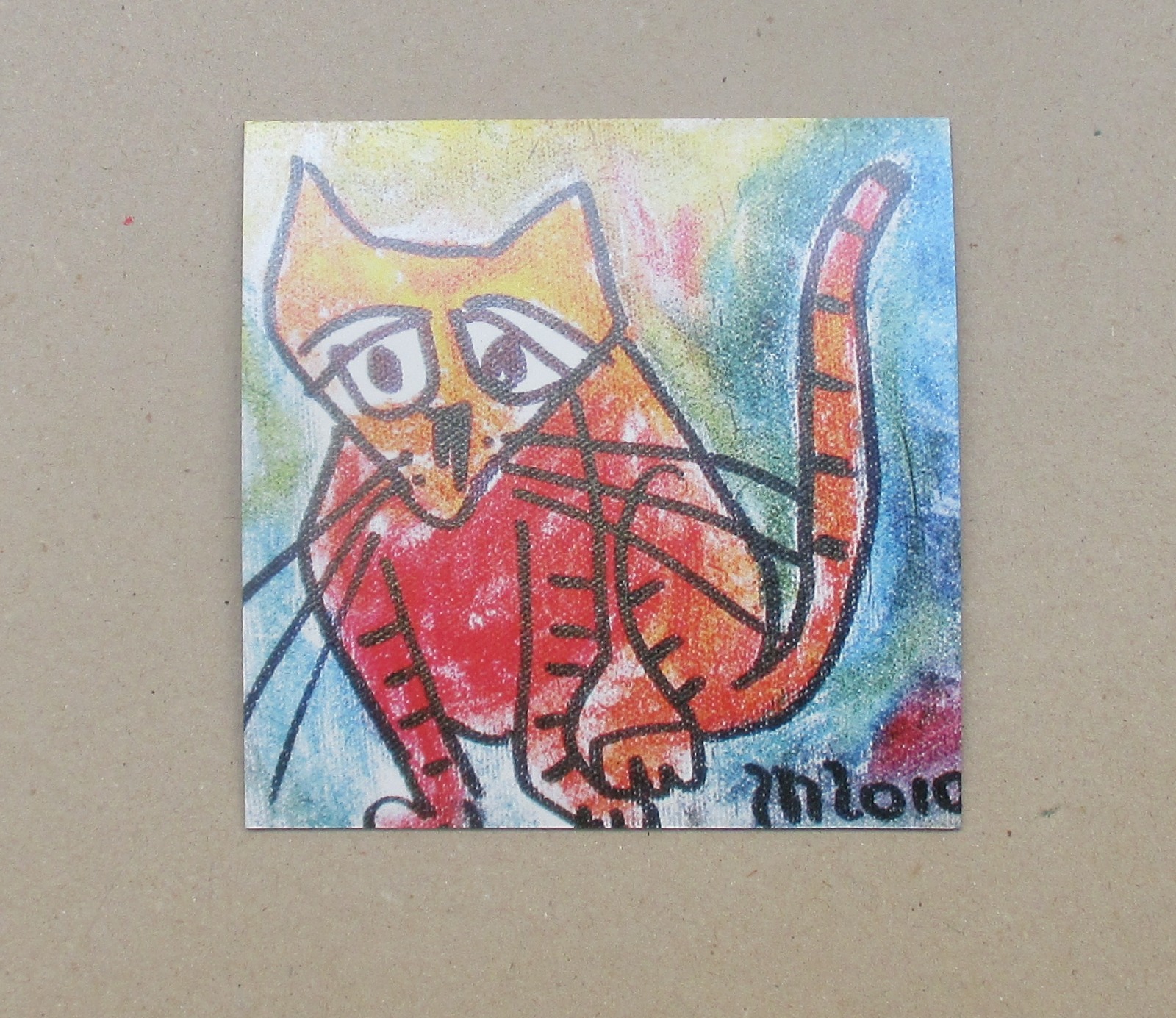 1x Katze10x10 cm auf Magnet gedruckt - signiert/x/10 numeriert kostenloser Versand 2