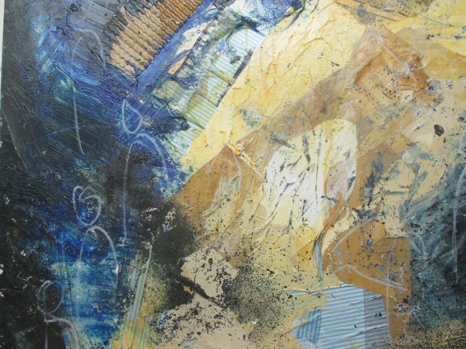 abstrakte Menschen in blau2 90x90 cm Ölmalerei Collage expressive Malerei 7