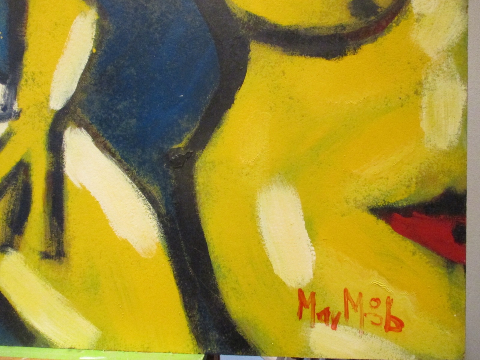 expressive gelbe Akte Malerei Original von 86 100x100 cm Kunst gespachtelt Unikat 4
