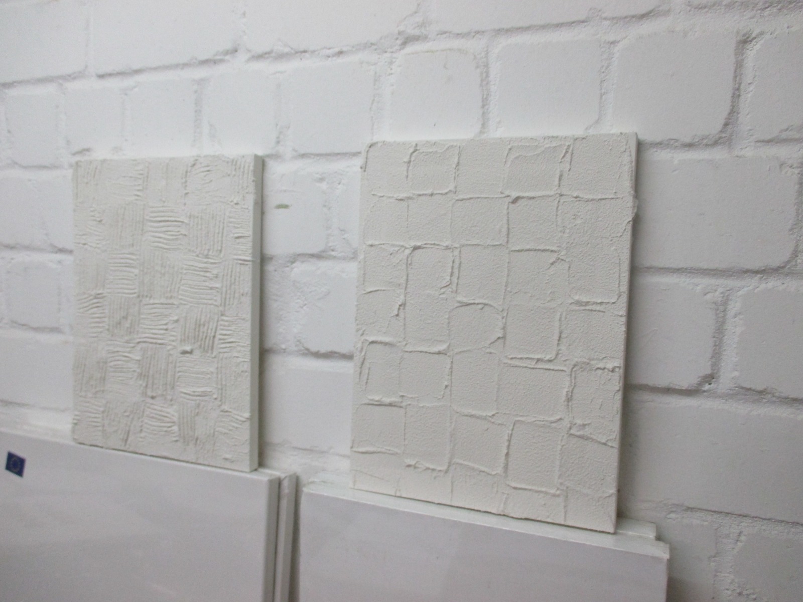 monochromes Strukturbild Duo - Texture art weiß Sandbild 2 x 30x40x2cm 2
