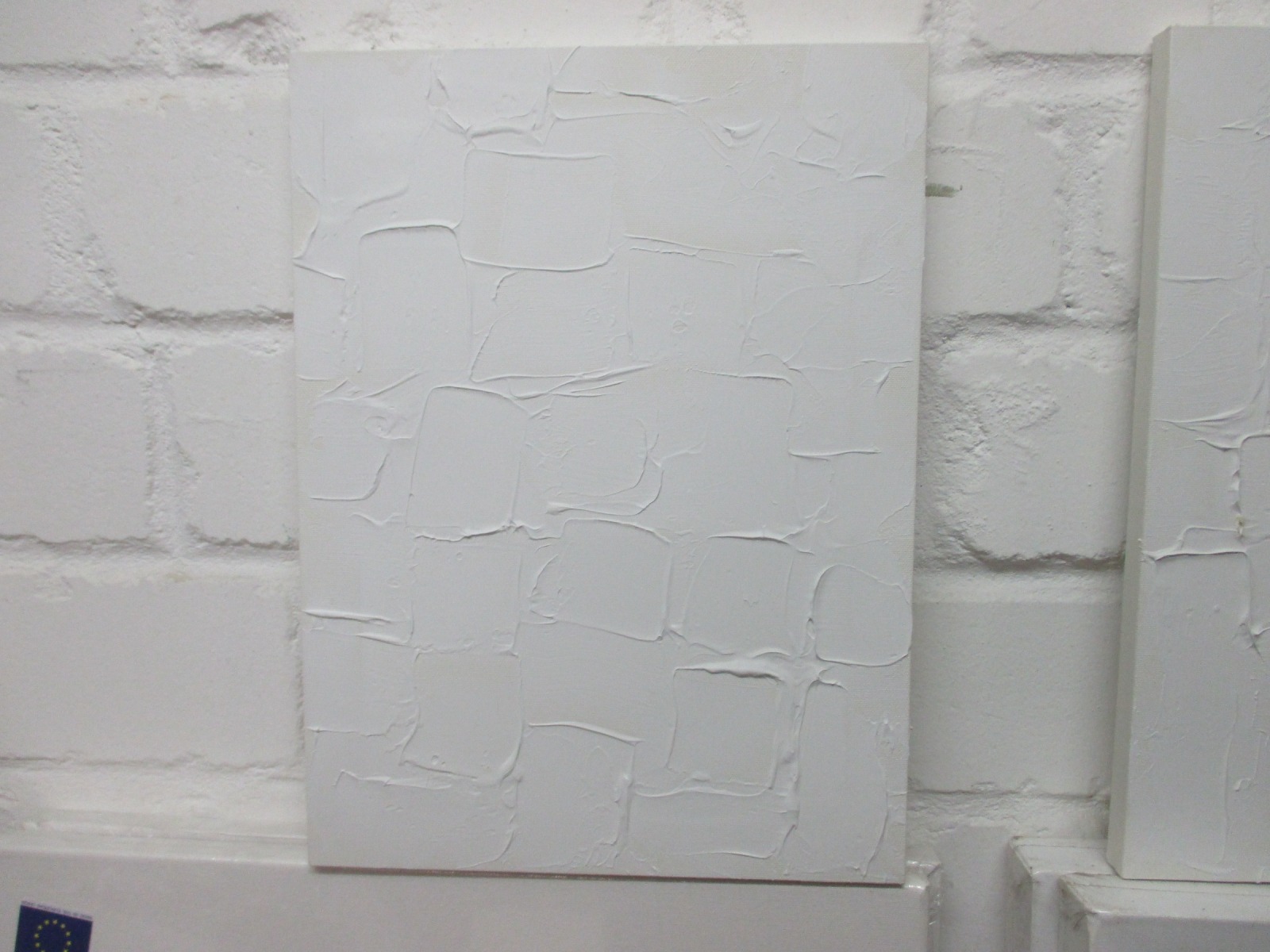 monochromes Strukturbild Duo - Texture art weiß Sandbild 2 x 30x40x2cm 7