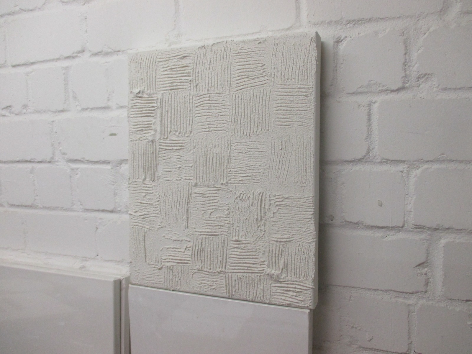 monochromes Strukturbild Relief Texture art weiß Sandbild 40x50x4cm 3