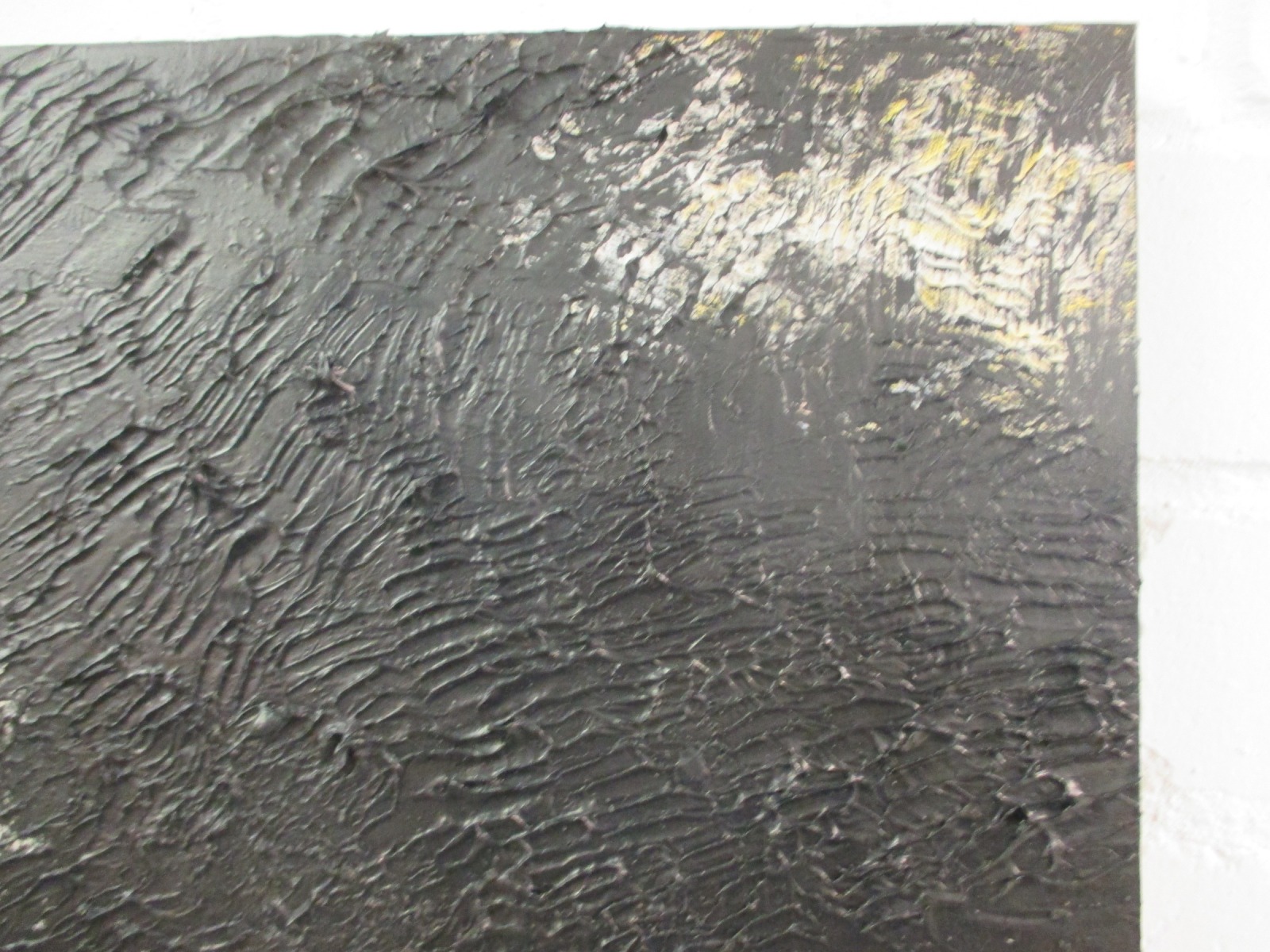 monochromes Strukturbild Relief Texture art schwarz Sandbild 40x50x4cm 4