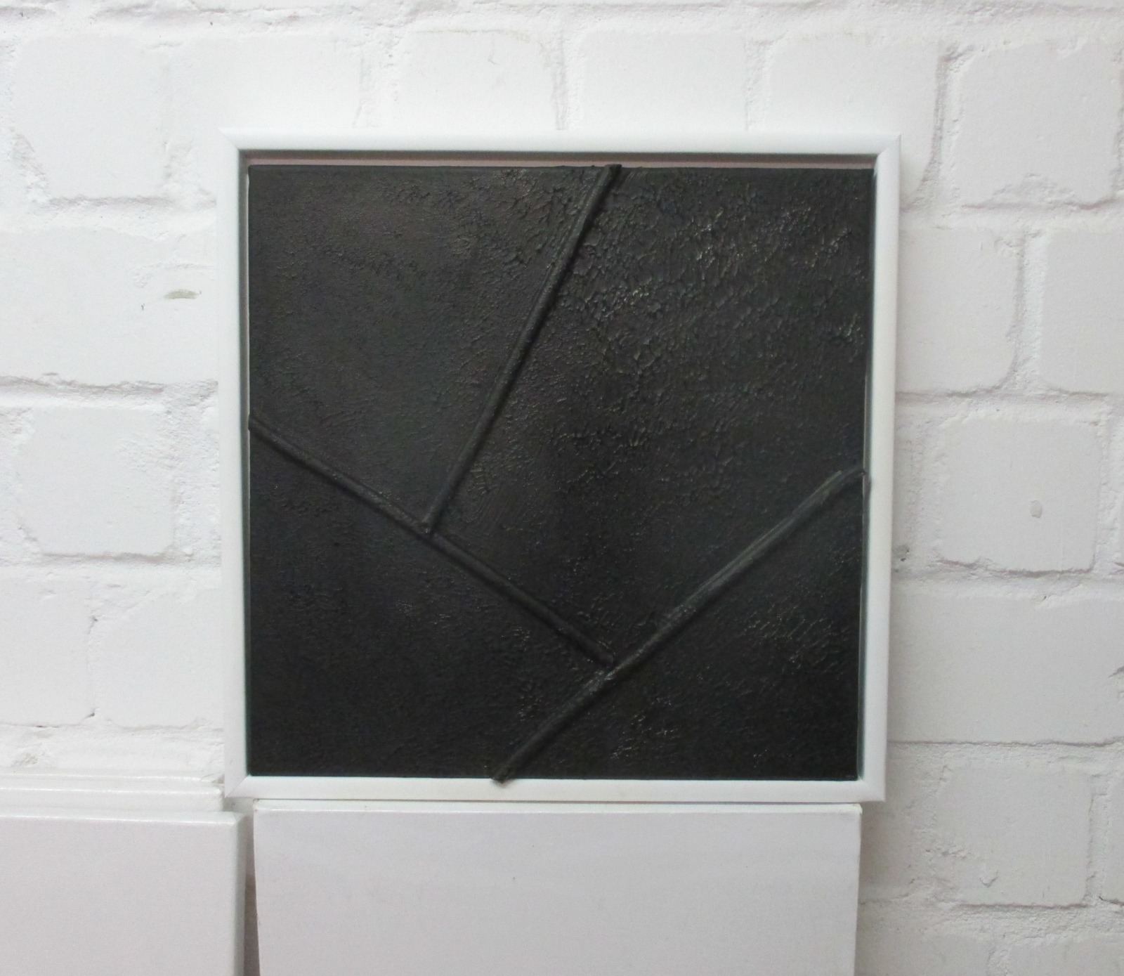 monocrome Strukturbilder in schwarz oder weiss - Texture art Sandbild 40x40x2cm 2