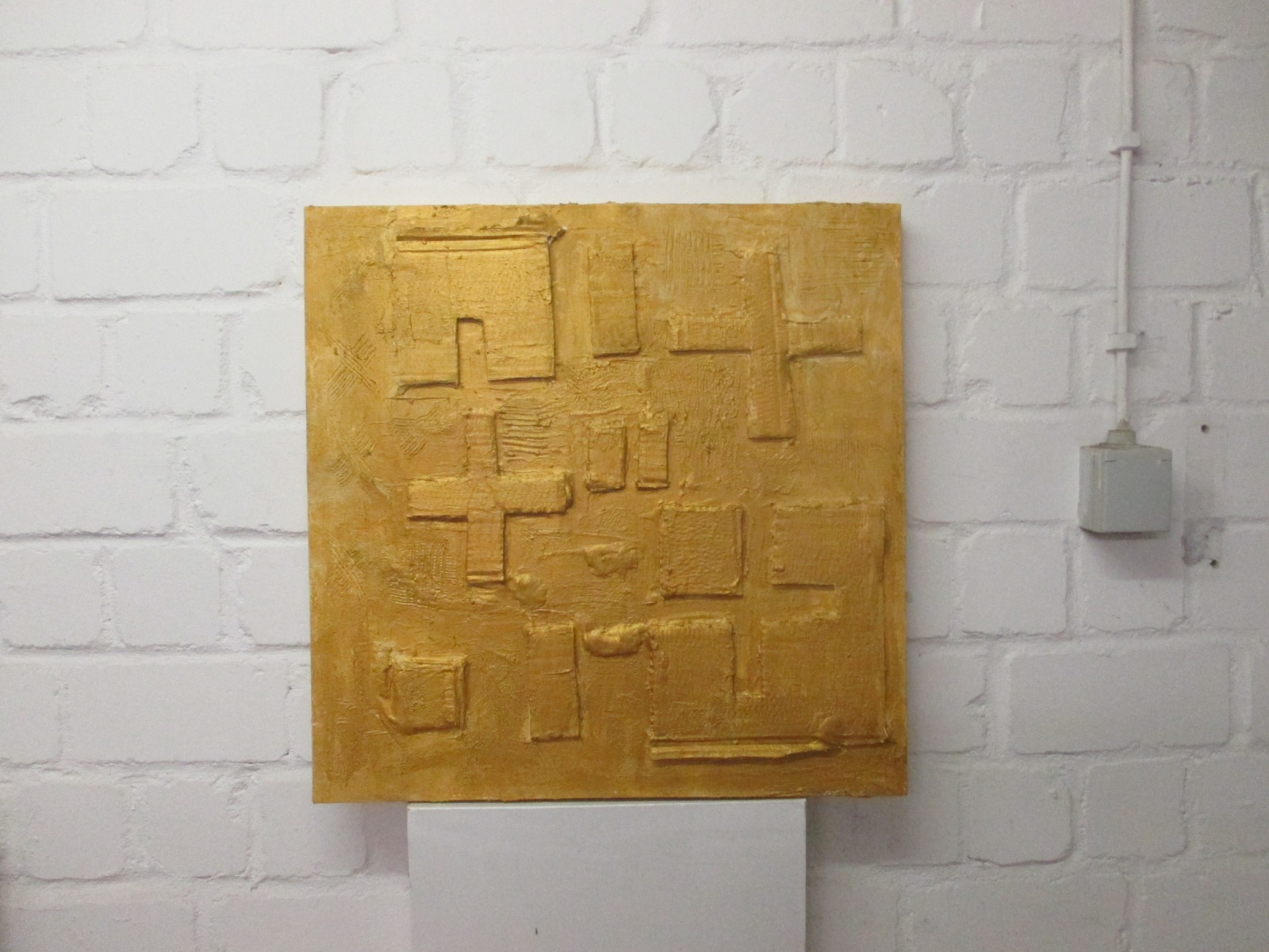 Rechenstück in gold - Texture art Sandbild 50x50x4cm 2