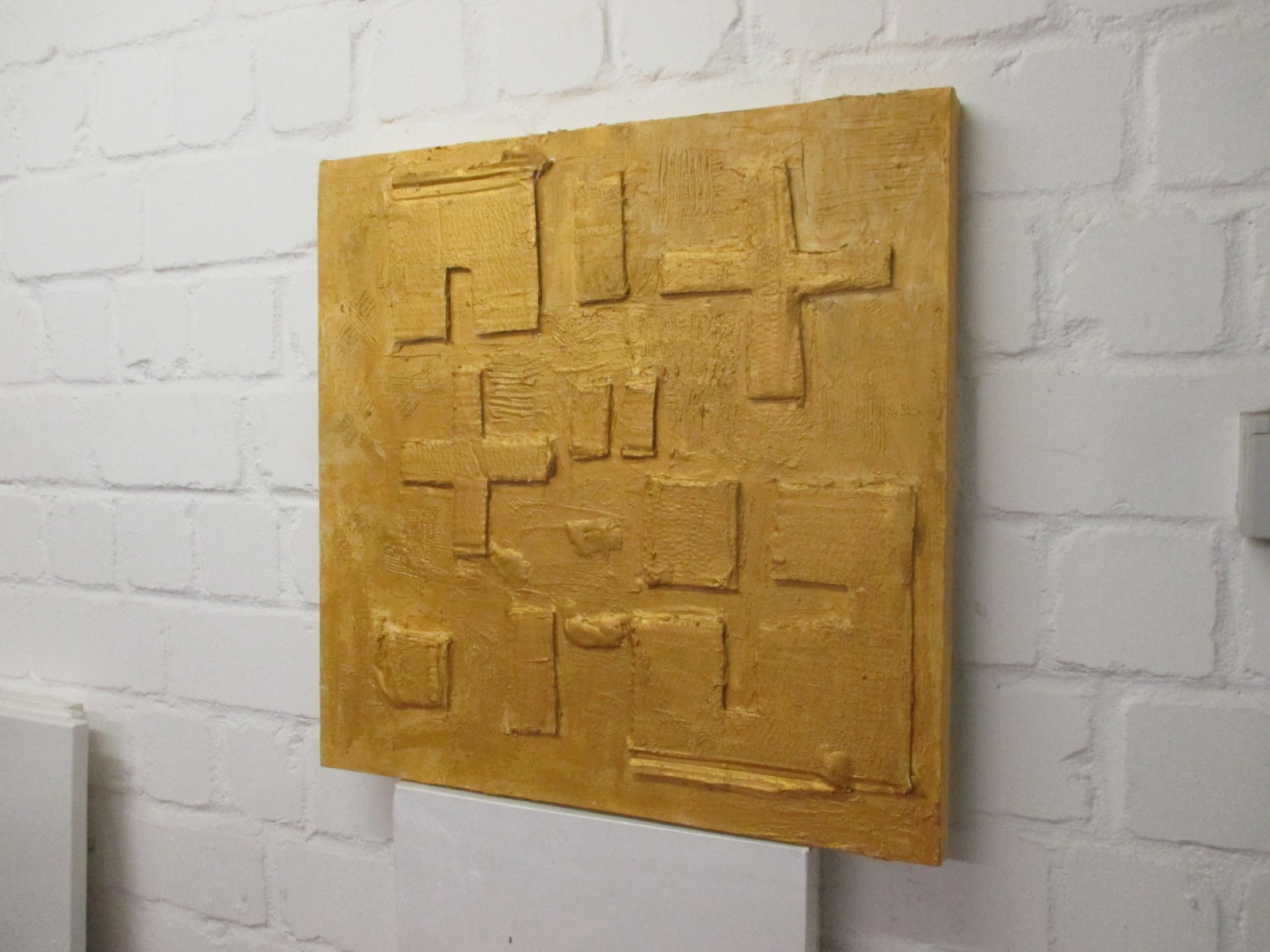 Rechenstück in gold - Texture art Sandbild 50x50x4cm 4