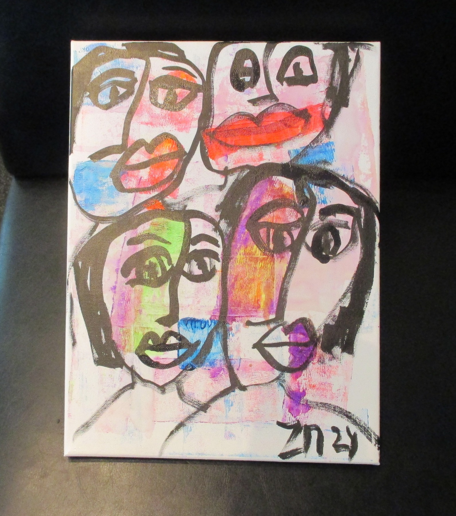 Faces, Leinwand / Zeichnung 40x30 cm auf Leinwand original 4