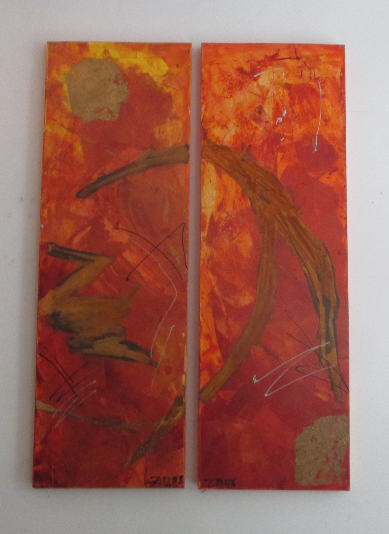 abstrakt rot mit rost , abstraktes Ölbild , Canvas, Original Sonja Zeltner-Müller 2