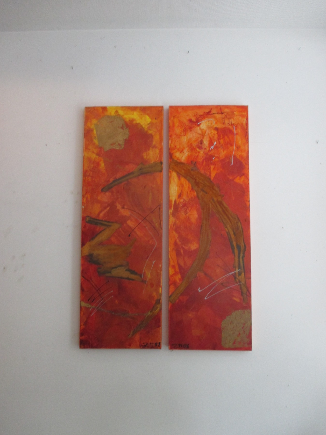 abstrakt rot mit rost , abstraktes Ölbild , Canvas, Original Sonja Zeltner-Müller 3
