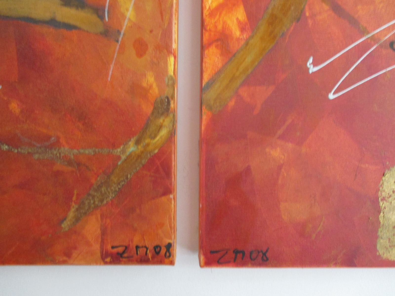 abstrakt rot mit rost , abstraktes Ölbild , Canvas, Original Sonja Zeltner-Müller 4