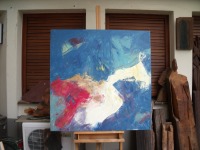 abstrakt blau , abstraktes Ölbild , Canvas, Original Sonja Zeltner-Müller 6
