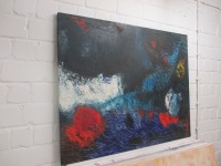 dark blue and red Painting, Art, abstract Canvas, Original by Sonja Zeltner-Müller 3