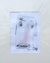expressive Frau Portrait - Original Zeichnung auf Künstlerpapier -21x14cm in PP mit Bambusfeder -