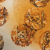 Katzen in Rost expressiv gezeichnet 100x70 cm Acrylmalerei Malerei 5