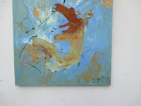 abstrakt blau mit rost Original Öl / Leinwand xl 80x100cm moderne Malerei 4