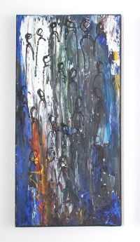 Abstrakte Leute, Original, Pouring 2 x 80x40x4 cm Leinwand, Stadtleben, abstrakte Kunst,Malerei, 3
