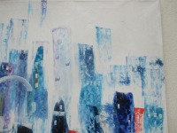 Abstrakte Blaue Stadt Original, Malerei, 80x95cm Leinwand, abstrakte Kunst,Malerei, 6