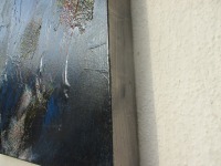 abstrakte moderne Malerei 2 x Blau je 40x50 cm MixedMedia Collage Original Oel / Leinwand 7