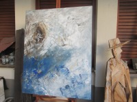 blaue Weite, abstraktes Acrylbild , Canvas, Original Sonja Zeltner-Müller 2