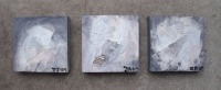 Abstrakt Original Malerei MixedMedia Collage / Leinwand kostenloser Versand blau grau braun
