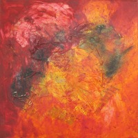 abstrakt rot , abstraktes Ölbild , Canvas, Original Sonja Zeltner-Müller