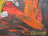 Italien Dorfszene Ölbild gelb-rot mediterrane Landschaft xl Kunstmuellerei 4