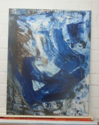 blaue Weite, abstraktes Ölbild , Canvas, Original Sonja Zeltner-Müller 2