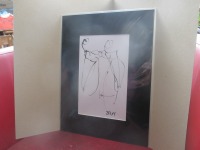 Tänzerinnen s/W Original Zeichnung auf Künstlerpapier - 32x24cm in PP 30x40 mit Bambusfeder -