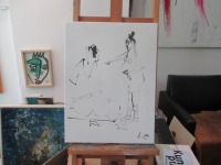 zwei Mädchen in Original-Malerei auf 30x40 cm Leinwand, Acryltusche 4