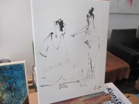 zwei Mädchen in Original-Malerei auf 30x40 cm Leinwand, Acryltusche 5